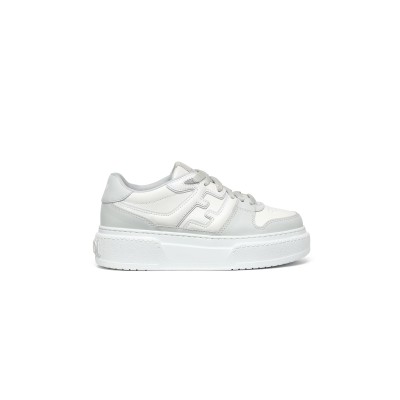 FENDI MATCH GREY LEATHER PLATFORM LOW-TOPS 8E8571AOMNF1PYS FENDI MATCH GREY LEATHER PLATFORM LOW-TOPS 8E8571AOMNF1PYS